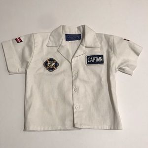 Boat captain sailor button down shirt size 12 mo